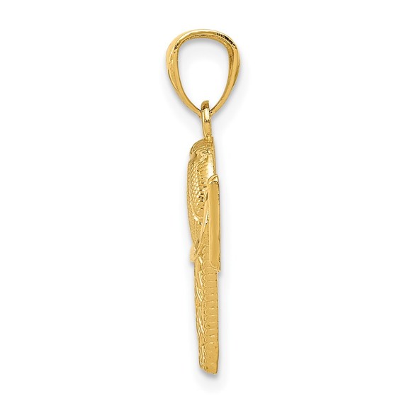 14k Yellow Gold Genuine Sports Basketball in the Net Necklace Charm Pendant - Picture 3 of 4